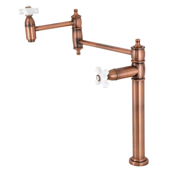 Deck Mount Pot Filler, Antique Copper